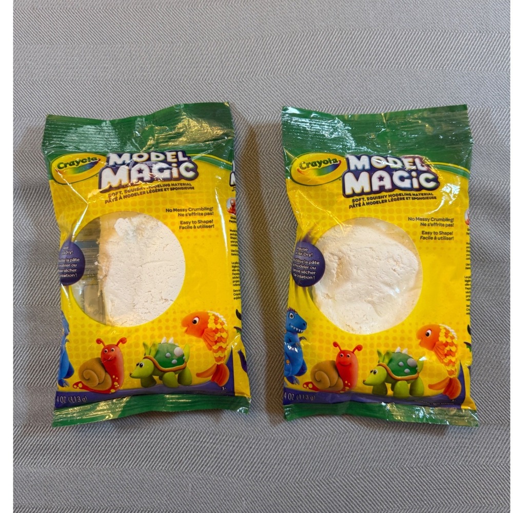 Crayola Model Magic White Modeling Clay 4oz Packs Set of 2 57-4401 2547